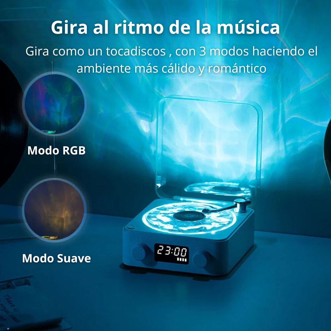 REPRODUCTOR DE MÚSICA BLUETOOTH - TOCADISCOS CON LUZ RGB🔊