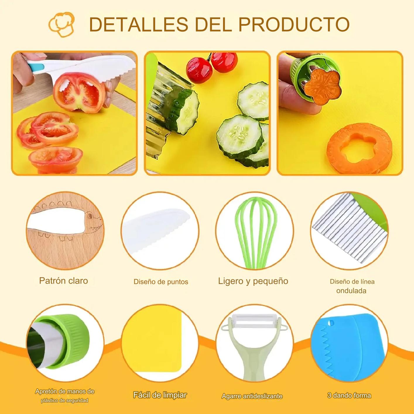 MINICHEF SET ™ - CUCHILLOS PARA NIÑOS MONTESSORI